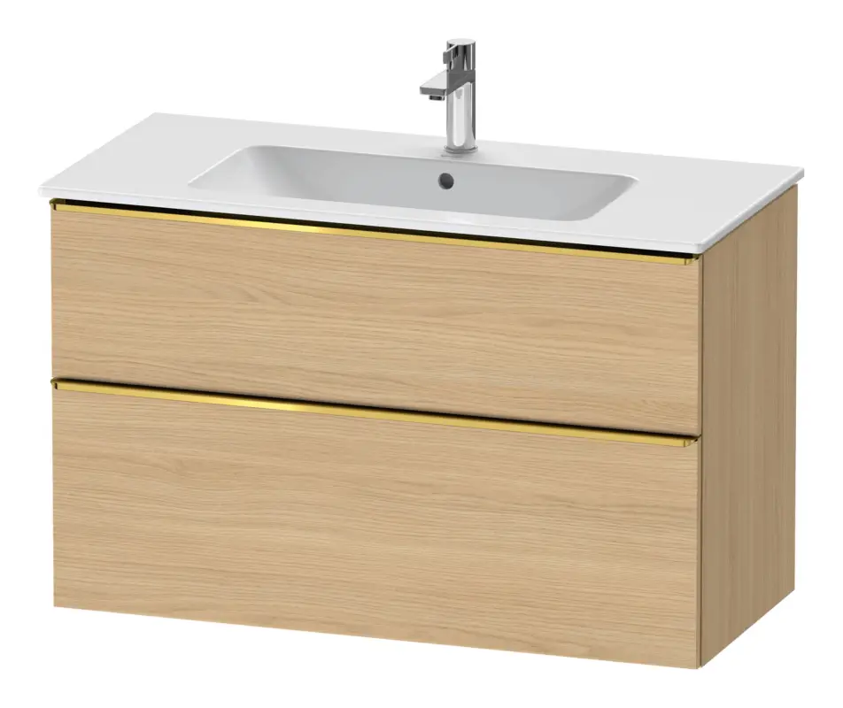 Bestseller Duravit D-Neo Waschtischunterschrank mit 2 Auszügen Griff Gold Poliert 1010 x 625 x 462 mm - Eiche Natur Matt