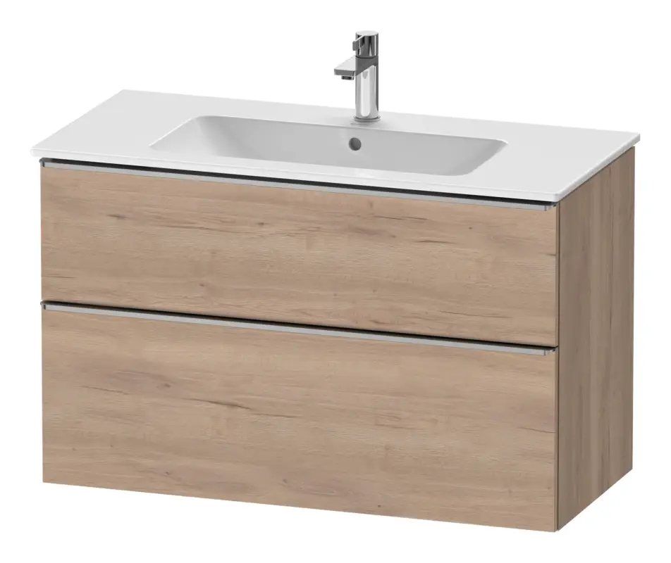 Sonderangebot Duravit D-Neo Waschtischunterschrank mit 2 Auszügen Griff Edelstahl Gebürstet 1010 x 625 x 462 mm - Eiche Marmoriert Matt