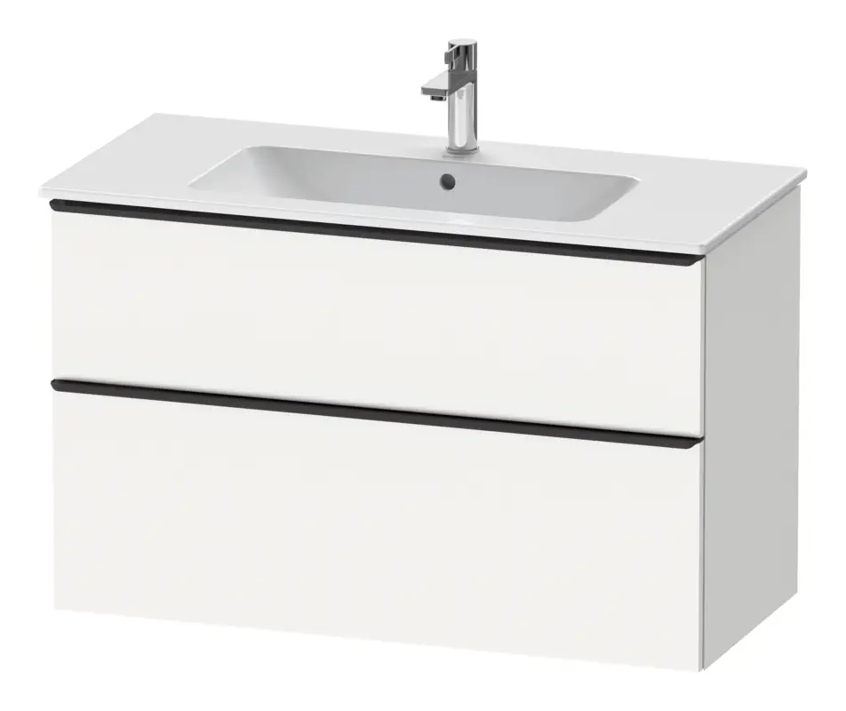 Duravit D-Neo Waschtischunterschrank mit 2 Auszügen Griff Diamantschwarz Matt 1010 x 625 x 462 mm - Weiß Matt Super-Preis