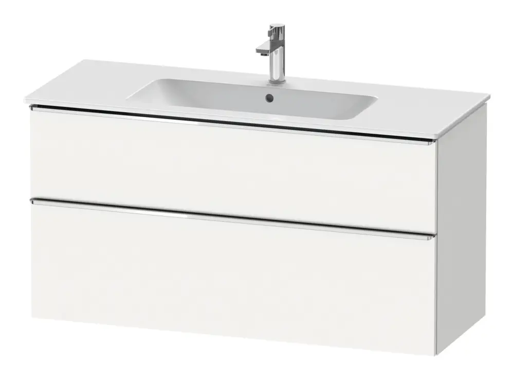 Duravit D-Neo Waschtischunterschrank mit 2 Auszügen Griff Chrom Hochglanz 1210 x 625 x 462 mm - Weiß Matt Ausverkauf