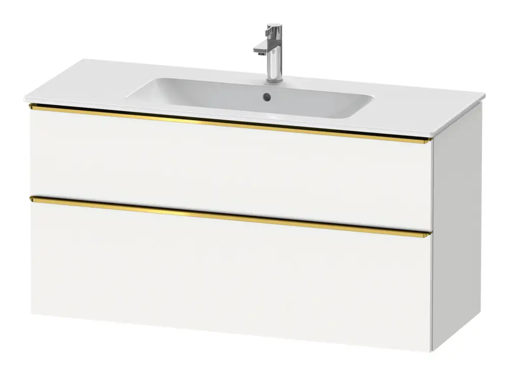 Duravit D-Neo Waschtischunterschrank mit 2 Auszügen Griff Gold Poliert 1210 x 625 x 462 mm - Weiß Matt Rabatt
