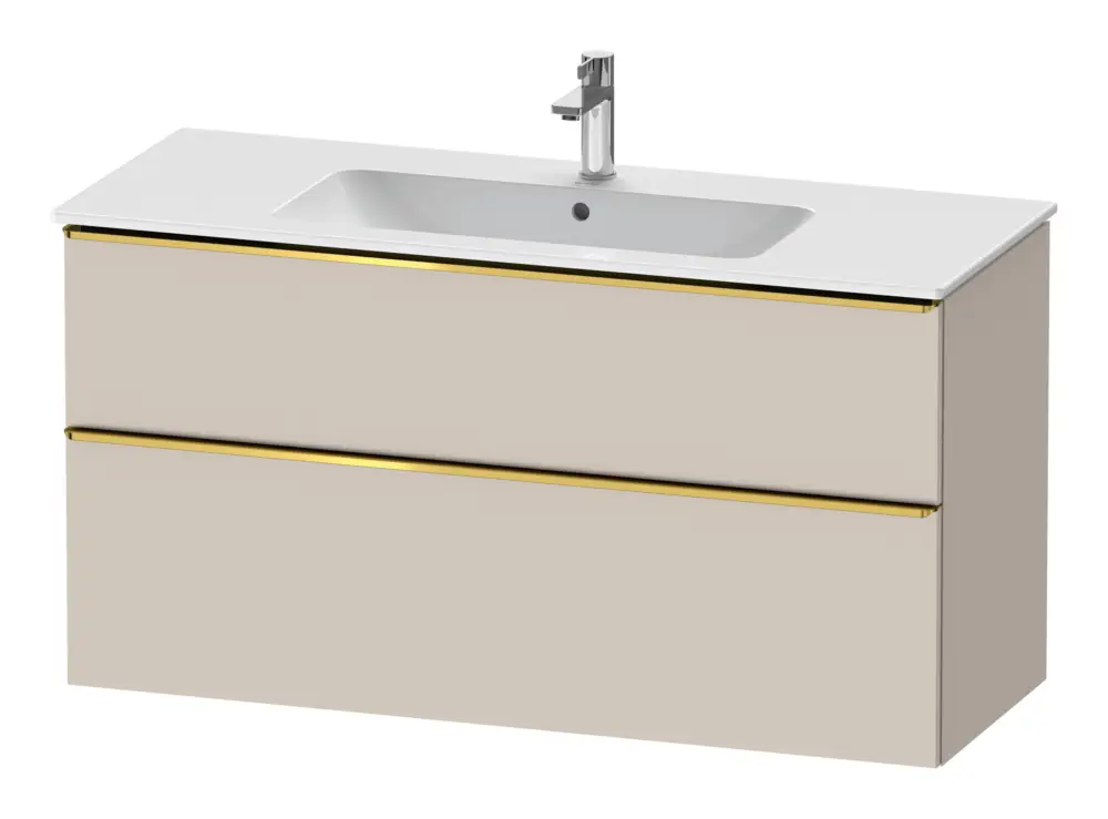 Billig Duravit D-Neo Waschtischunterschrank mit 2 Auszügen Griff Gold Poliert 1210 x 625 x 462 mm - Taupe Matt
