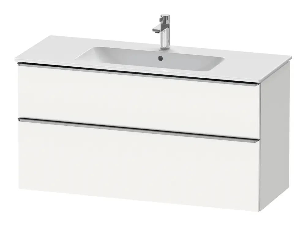 Geprüft Duravit D-Neo Waschtischunterschrank mit 2 Auszügen Griff Edelstahl Gebürstet 1210 x 625 x 462 mm - Weiß Matt