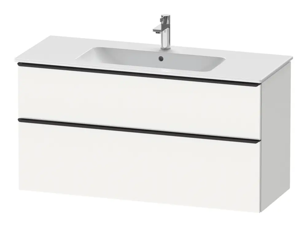 Begrenztes Angebot Duravit D-Neo Waschtischunterschrank mit 2 Auszügen Griff Diamantschwarz Matt 1210 x 625 x 462 mm - Weiß Matt