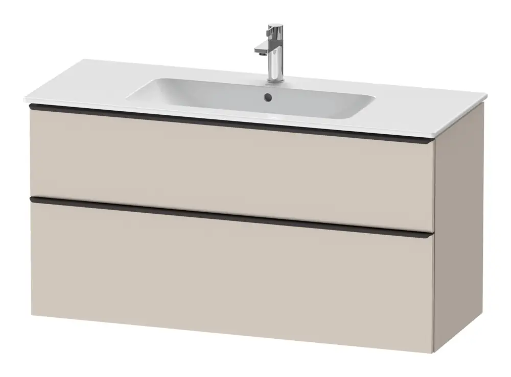 Saisonangebot Duravit D-Neo Waschtischunterschrank mit 2 Auszügen Griff Diamantschwarz Matt 1210 x 625 x 462 mm - Taupe Matt