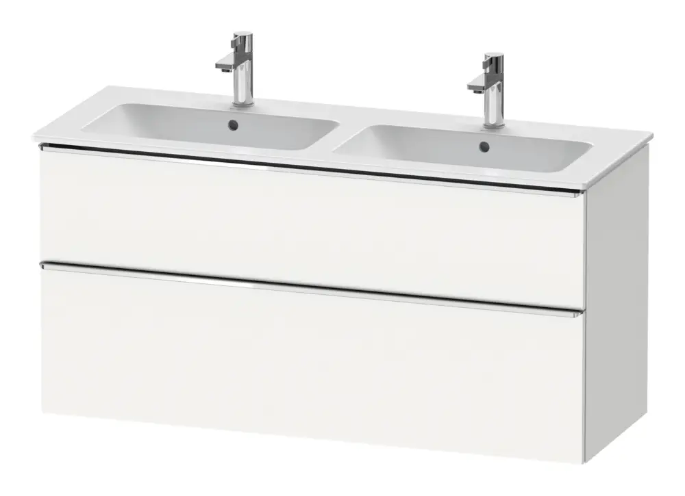 Nur Heute Duravit D-Neo Waschtischunterschrank für 2 Becken mit 2 Auszügen Griff Chrom Hochglanz 1280 x 625 x 462 mm - Weiß Matt