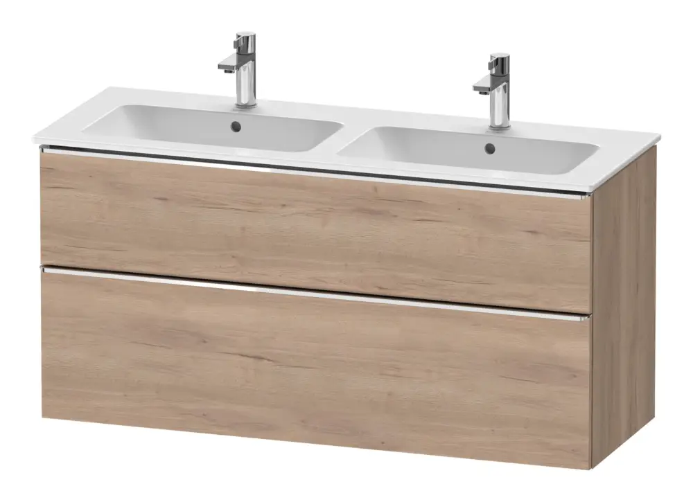 Sonderaktion Duravit D-Neo Waschtischunterschrank für 2 Becken mit 2 Auszügen Griff Chrom Hochglanz 1280 x 625 x 462 mm - Eiche Marmoriert Matt