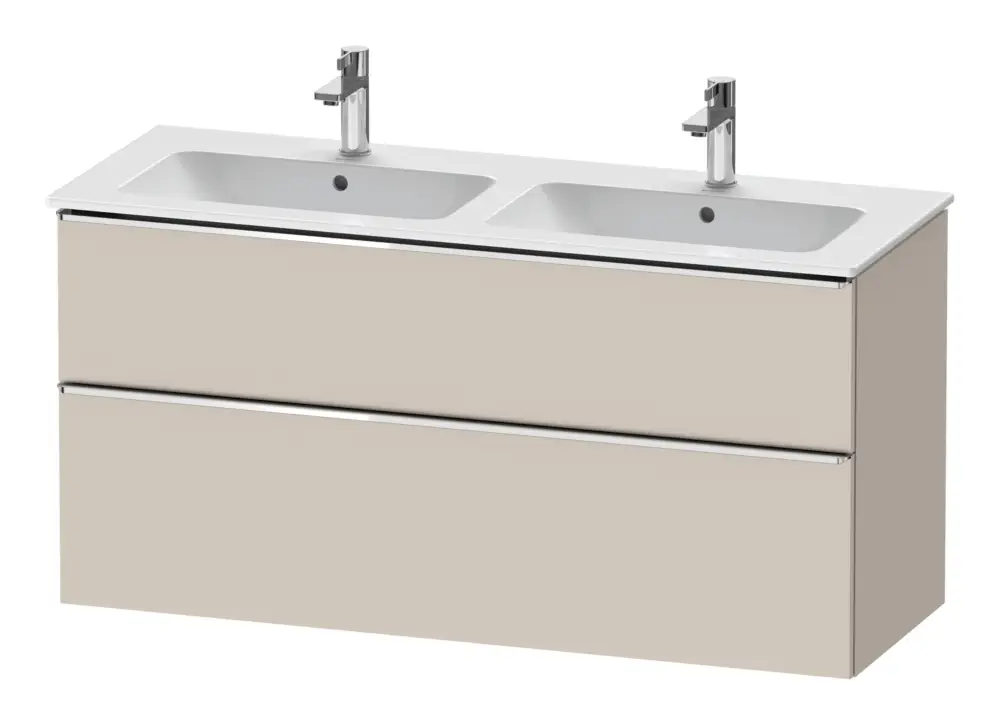 Angebot Duravit D-Neo Waschtischunterschrank für 2 Becken mit 2 Auszügen Griff Chrom Hochglanz 1280 x 625 x 462 mm - Taupe Matt