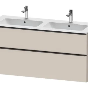 Beliebt Duravit D-Neo Waschtischunterschrank für 2 Becken mit 2 Auszügen Griff Diamantschwarz Matt 1280 x 625 x 462 mm - Taupe Matt