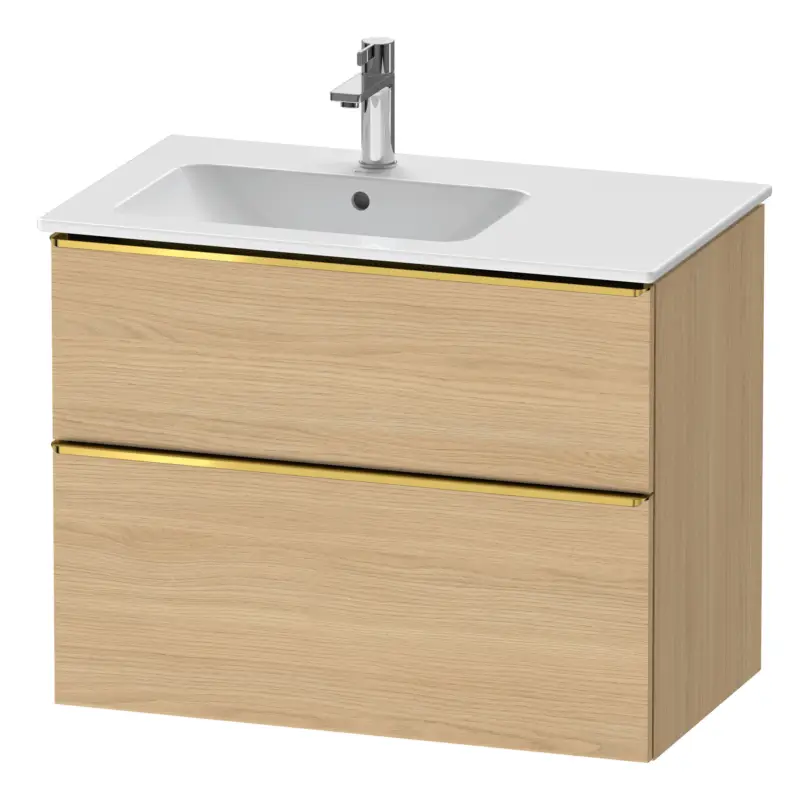 Duravit D-Neo Waschtischunterschrank für 234583 mit 2 Auszügen Griff Gold Poliert 810 x 625 x 462 mm - Eiche Natur Matt Rabatt