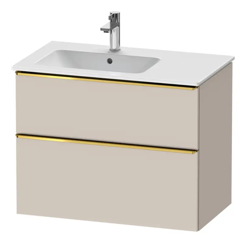Versand Am Gleichen Tag Duravit D-Neo Waschtischunterschrank für 234583 mit 2 Auszügen Griff Gold Poliert 810 x 625 x 462 mm - Taupe Matt