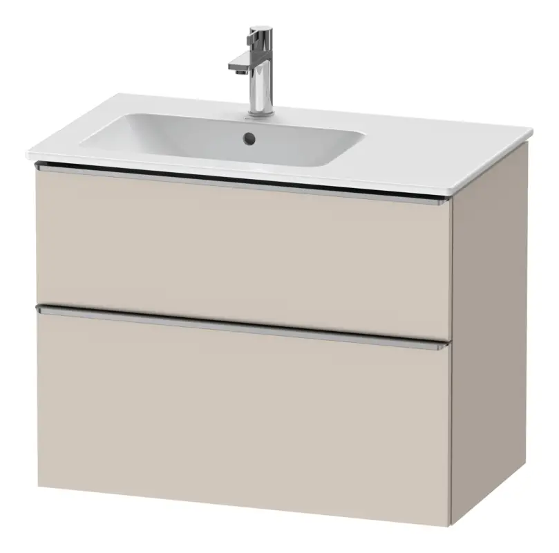 Begrenztes Angebot Duravit D-Neo Waschtischunterschrank für 234583 mit 2 Auszügen Griff Edelstahl Gebürstet 810 x 625 x 462 mm - Taupe Matt