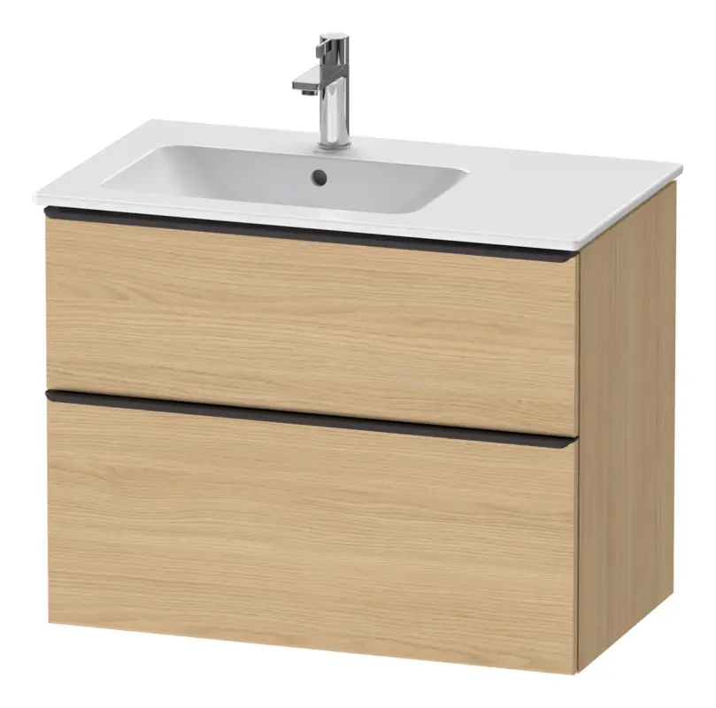 Duravit D-Neo Waschtischunterschrank für 234583 mit 2 Auszügen Griff Diamantschwarz Matt 810 x 625 x 462 mm - Eiche Natur Matt Mega-Angebot