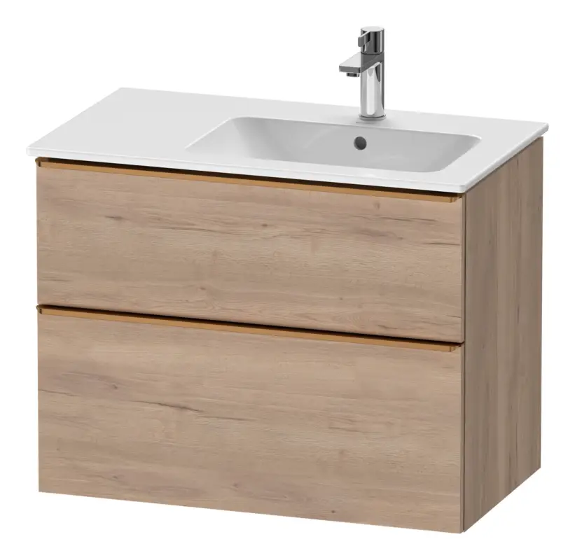 Preisknaller Duravit D-Neo Waschtischunterschrank mit 2 Auszügen Griff Bronze Gebürstet 810 x 625 x 462 mm - Eiche Marmoriert Matt