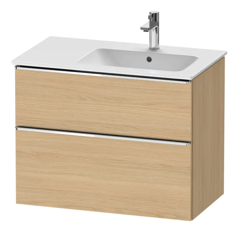 Duravit D-Neo Waschtischunterschrank mit 2 Auszügen Griff Chrom Hochglanz 810 x 625 x 462 mm - Eiche Natur Matt Preisreduziert
