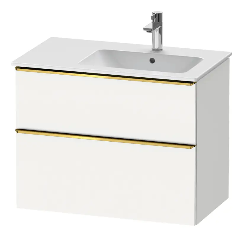 Duravit D-Neo Waschtischunterschrank mit 2 Auszügen Griff Gold Poliert 810 x 625 x 462 mm - Weiß Matt Zertifiziert