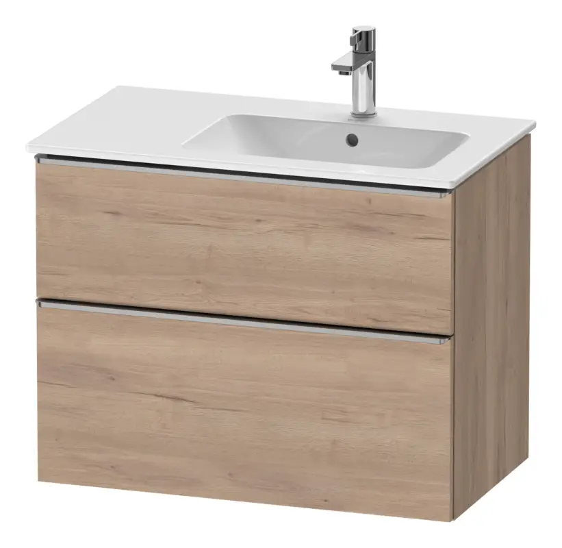 Solange Der Vorrat Reicht Duravit D-Neo Waschtischunterschrank mit 2 Auszügen Griff Edelstahl Gebürstet 810 x 625 x 462 mm - Eiche Marmoriert Matt