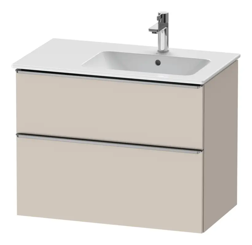 Duravit D-Neo Waschtischunterschrank mit 2 Auszügen Griff Edelstahl Gebürstet 810 x 625 x 462 mm - Taupe Matt Direkt Vom Hersteller