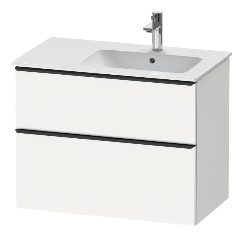 Duravit D-Neo Waschtischunterschrank mit 2 Auszügen Griff Diamantschwarz Matt 810 x 625 x 462 mm - Weiß Matt Begrenztes Angebot