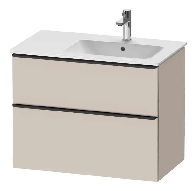 Duravit D-Neo Waschtischunterschrank mit 2 Auszügen Griff Diamantschwarz Matt 810 x 625 x 462 mm - Taupe Matt Geprüft