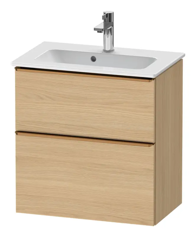 Aktuell Duravit D-Neo Waschtischunterschrank mit 2 Auszügen Griff Bronze Gebürstet 610 x 625 x 372 mm - Eiche Natur Matt