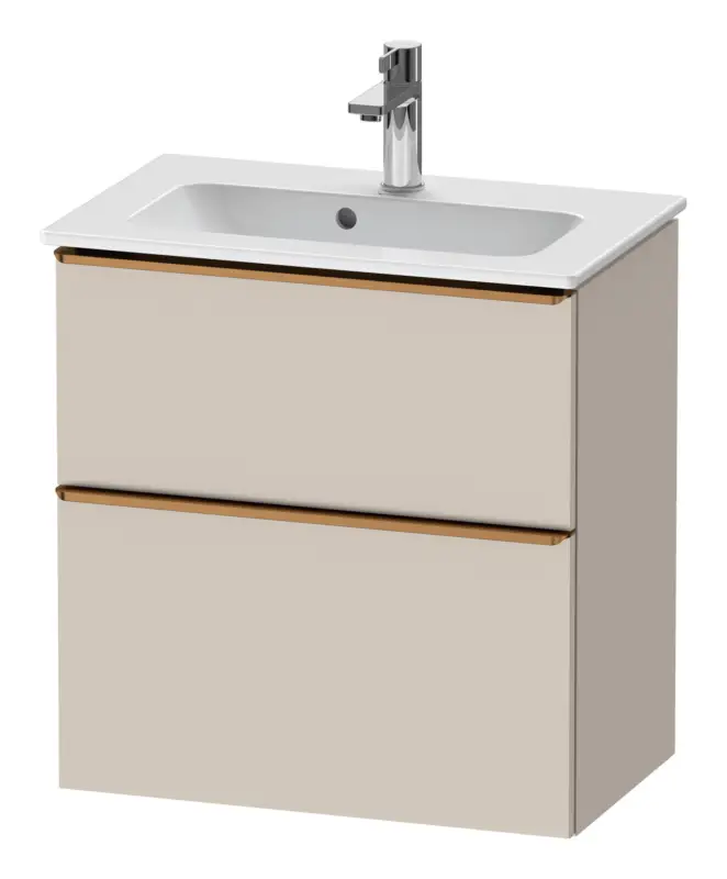 Duravit D-Neo Waschtischunterschrank mit 2 Auszügen Griff Bronze Gebürstet 610 x 625 x 372 mm - Taupe Matt Wochenendangebot