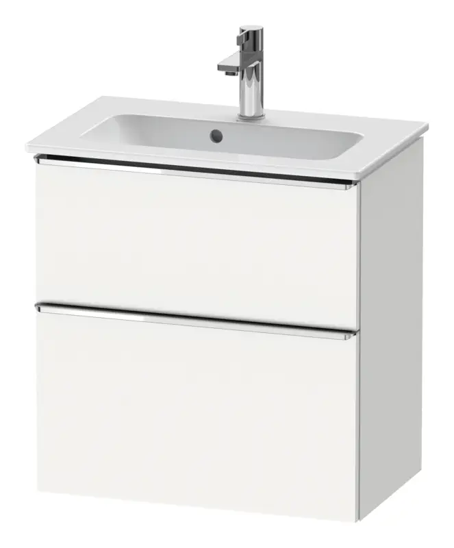 Duravit D-Neo Waschtischunterschrank mit 2 Auszügen Griff Chrom Hochglanz 610 x 625 x 372 mm - Weiß Matt Schneller Versand