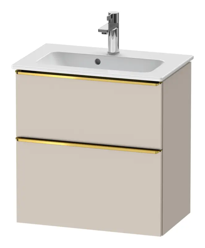 Duravit D-Neo Waschtischunterschrank mit 2 Auszügen Griff Gold Poliert 610 x 625 x 372 mm - Taupe Matt Super-Preis