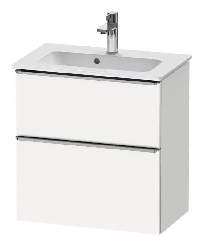 Top-Angebot Duravit D-Neo Waschtischunterschrank mit 2 Auszügen Griff Edelstahl Gebürstet 610 x 625 x 372 mm - Weiß Matt