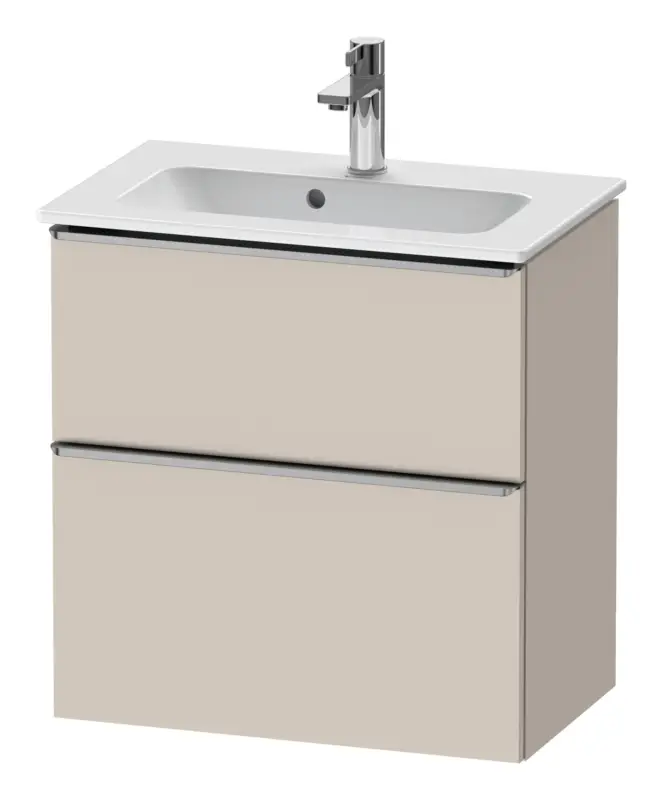 Duravit D-Neo Waschtischunterschrank mit 2 Auszügen Griff Edelstahl Gebürstet 610 x 625 x 372 mm - Taupe Matt Rabatt