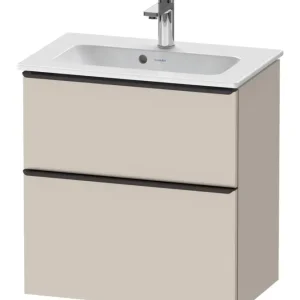 Sonderangebot Duravit D-Neo Waschtischunterschrank mit 2 Auszügen Griff Diamantschwarz Matt 610 x 625 x 372 mm - Taupe Matt
