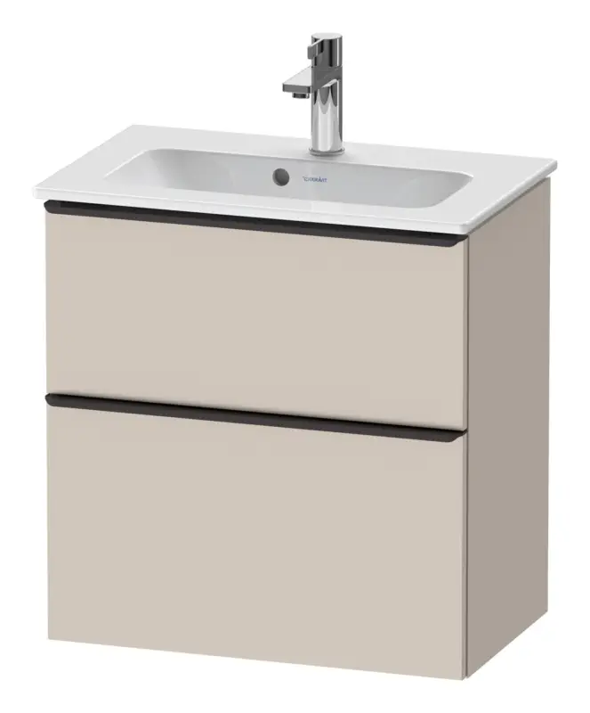 Sonderangebot Duravit D-Neo Waschtischunterschrank mit 2 Auszügen Griff Diamantschwarz Matt 610 x 625 x 372 mm - Taupe Matt