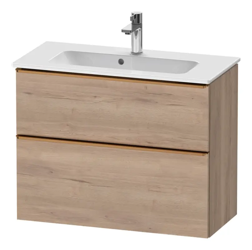 Duravit D-Neo Waschtischunterschrank mit 2 Auszügen Griff Bronze Gebürstet 810 x 625 x 372 mm - Eiche Marmoriert Matt Finale Aktion