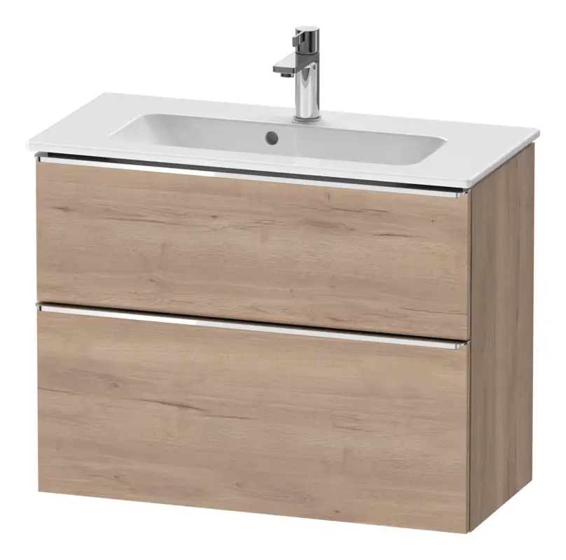Geprüft Duravit D-Neo Waschtischunterschrank mit 2 Auszügen Griff Chrom Hochglanz 810 x 625 x 372 mm - Eiche Marmoriert Matt