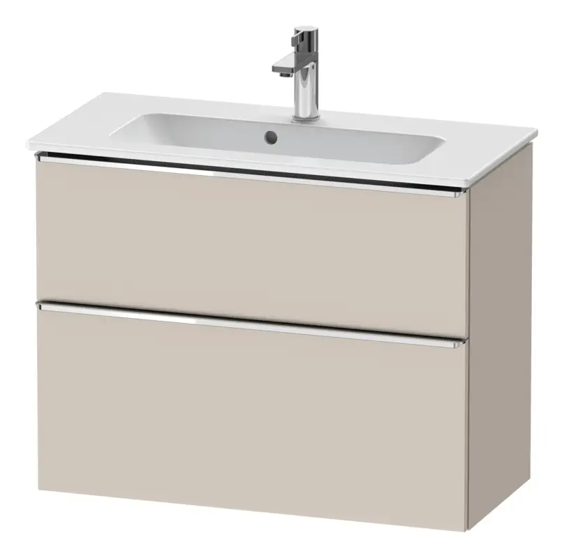 Duravit D-Neo Waschtischunterschrank mit 2 Auszügen Griff Chrom Hochglanz 810 x 625 x 372 mm - Taupe Matt Zertifiziert