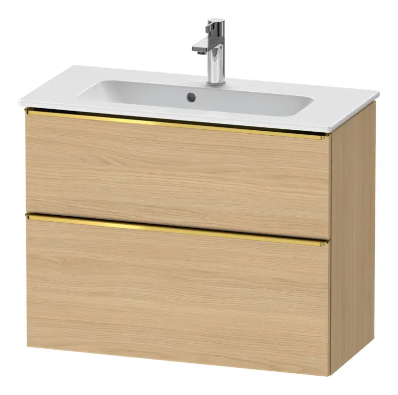 Duravit D-Neo Waschtischunterschrank mit 2 Auszügen Griff Gold Poliert 810 x 625 x 372 mm - Eiche Natur Matt Super-Preis