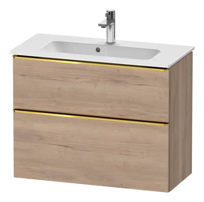 Kracherpreis Duravit D-Neo Waschtischunterschrank mit 2 Auszügen Griff Gold Poliert 810 x 625 x 372 mm - Eiche Marmoriert Matt