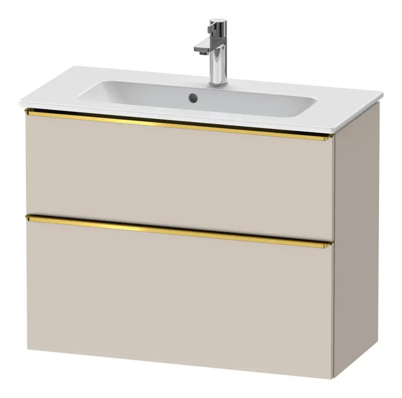 Duravit D-Neo Waschtischunterschrank mit 2 Auszügen Griff Gold Poliert 810 x 625 x 372 mm - Taupe Matt Super-Preis
