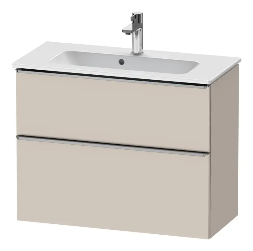 Duravit D-Neo Waschtischunterschrank mit 2 Auszügen Griff Edelstahl Gebürstet 810 x 625 x 372 mm - Taupe Matt Meistverkauft