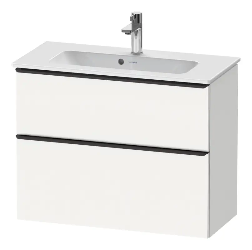 Finale Aktion Duravit D-Neo Waschtischunterschrank mit 2 Auszügen Griff Diamantschwarz Matt 810 x 625 x 372 mm - Weiß Matt