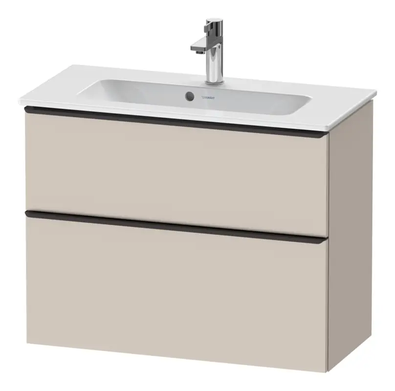 Sofort Bestellen Duravit D-Neo Waschtischunterschrank mit 2 Auszügen Griff Diamantschwarz Matt 810 x 625 x 372 mm - Taupe Matt