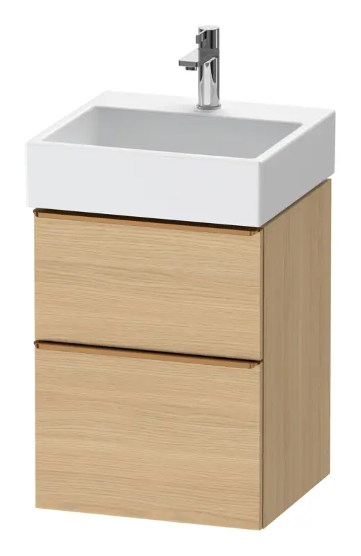Duravit D-Neo Waschtischunterschrank mit 2 Auszügen Griff Bronze Gebürstet 484 x 625 x 442 mm - Eiche Natur Matt Preisknaller