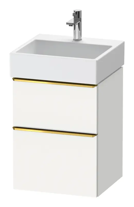 Markenprodukt Duravit D-Neo Waschtischunterschrank mit 2 Auszügen Griff Gold Poliert 484 x 625 x 442 mm - Weiß Matt