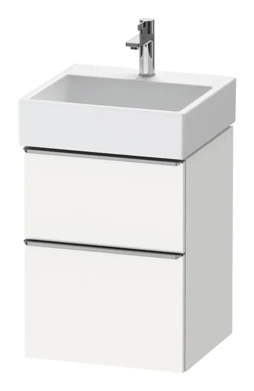 Duravit D-Neo Waschtischunterschrank mit 2 Auszügen Griff Edelstahl Gebürstet 484 x 625 x 442 mm - Weiß Matt Kracherpreis