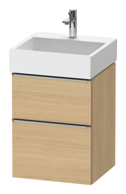Nur Heute Duravit D-Neo Waschtischunterschrank mit 2 Auszügen Griff Edelstahl Gebürstet 484 x 625 x 442 mm - Eiche Natur Matt