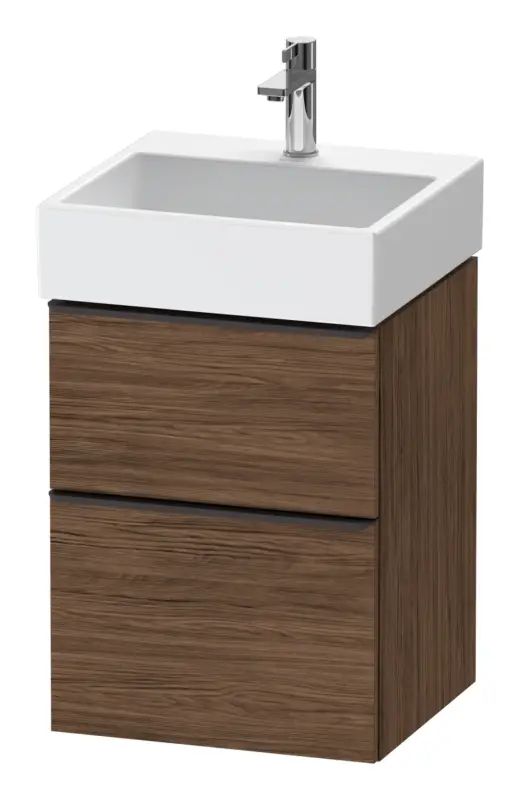 Duravit D-Neo Waschtischunterschrank mit 2 Auszügen Griff Diamantschwarz Matt 484 x 625 x 442 mm - Nussbaum dunkel Matt Top-Seller
