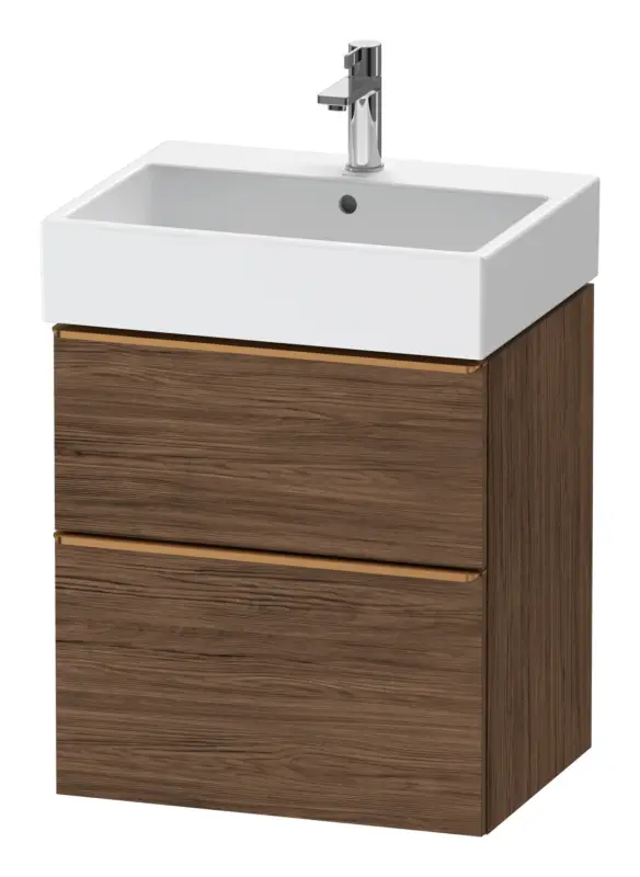 Duravit D-Neo Waschtischunterschrank mit 2 Auszügen Griff Bronze Gebürstet 584 x 625 x 442 mm - Nussbaum dunkel Matt Heißes Angebot