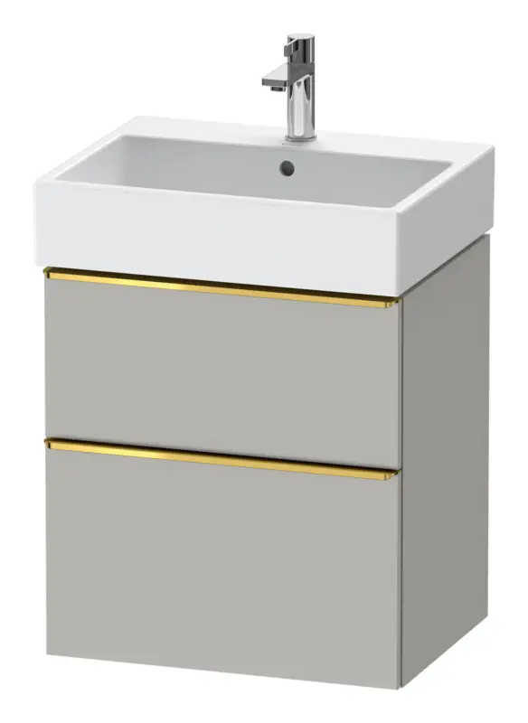 Schnäppchen Duravit D-Neo Waschtischunterschrank mit 2 Auszügen Griff Chrom Hochglanz 584 x 625 x 442 mm - Betongrau Matt