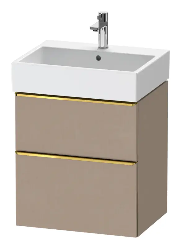 Duravit D-Neo Waschtischunterschrank mit 2 Auszügen Griff Gold Poliert 584 x 625 x 442 mm - Leinen Matt Ausverkauf