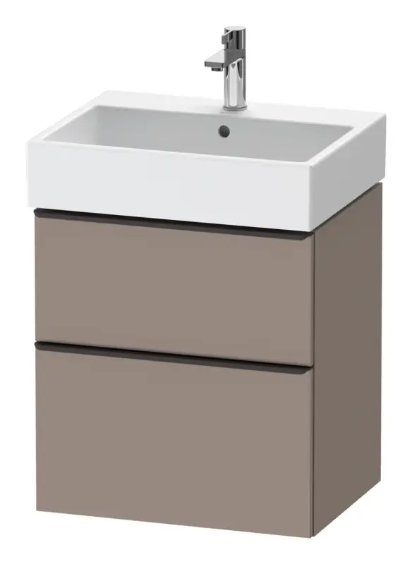 Duravit D-Neo Waschtischunterschrank mit 2 Auszügen Griff Diamantschwarz Matt 584 x 625 x 442 mm - Basalt Matt Finale Aktion